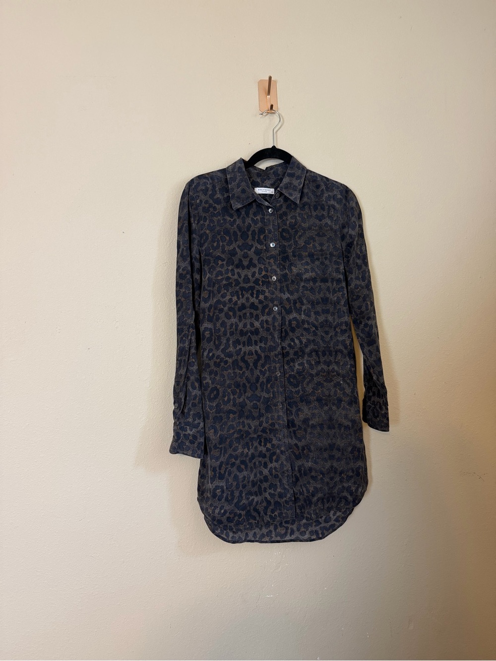 Equipment Essential Silk Shirt Dress in Cheetah Print Size Small‎